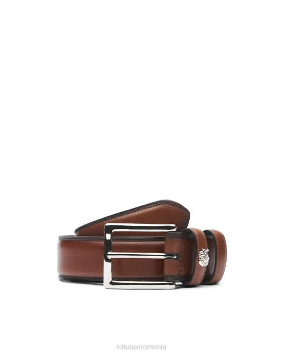 Lottusse bărbați cinturon crust anilin embossy calf catarama TJT6199 accesorii maro