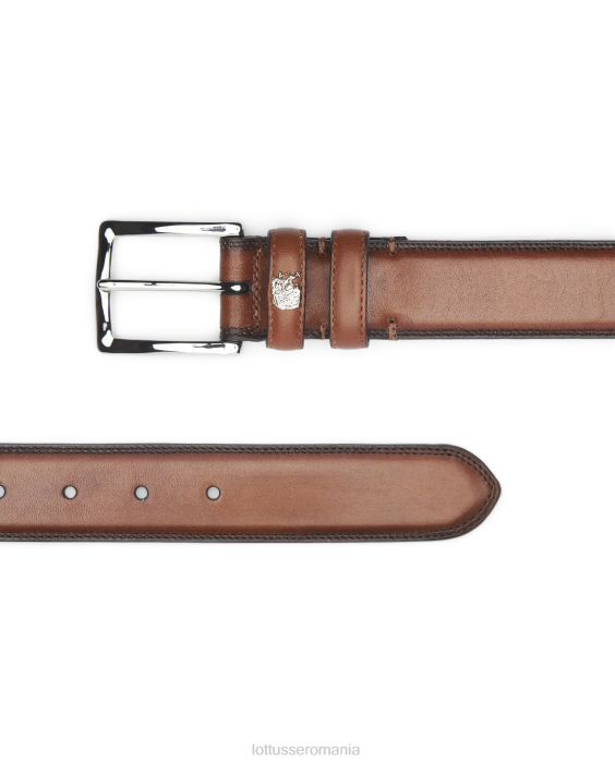 Lottusse bărbați cinturon crust anilin embossy calf catarama TJT6199 accesorii maro