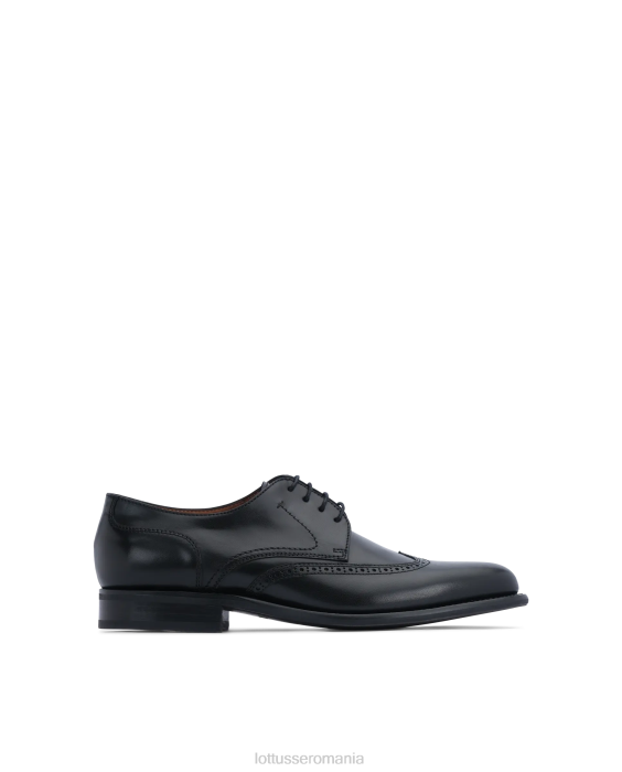 Lottusse bărbați derby de vițel luminos premium TJT642 încălţăminte negru