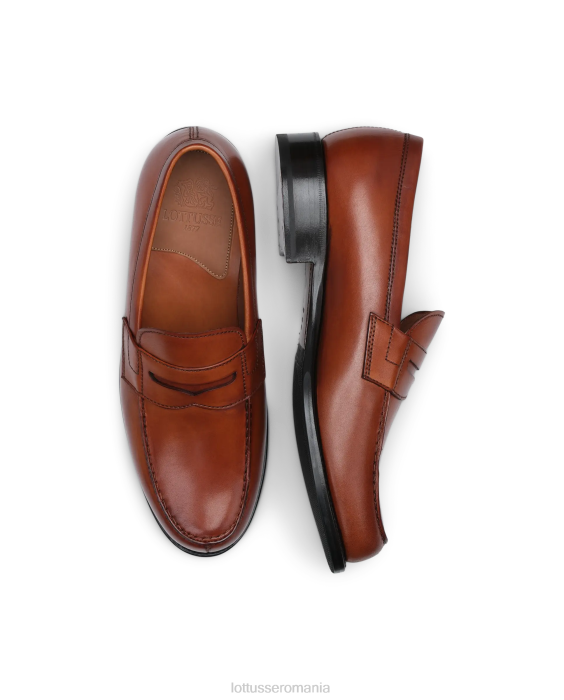 Lottusse bărbați kingstown crust anilin vițel mocasini TJT644 încălţăminte maro