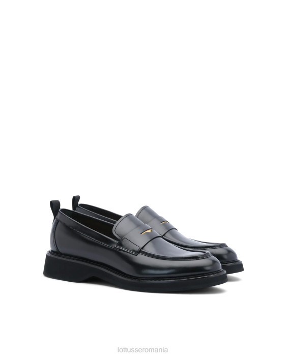 Lottusse bărbați luca miel mocasini moi TJT6173 încălţăminte negru