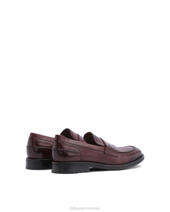 Lottusse bărbați mocasini orwell din piele de vitel burgundy TJT6168 încălţăminte maro