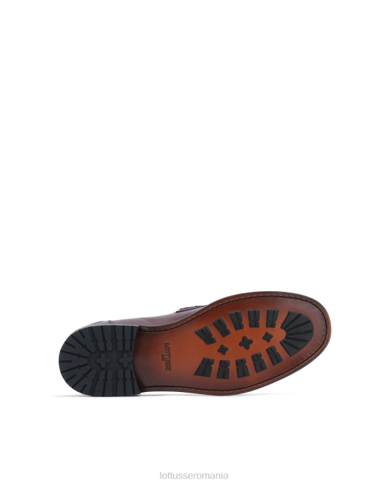 Lottusse bărbați mocasini orwell din piele de vitel burgundy TJT6168 încălţăminte maro
