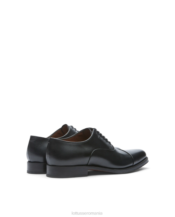 Lottusse bărbați crust premium anilin vițel oxford TJT61 încălţăminte negru