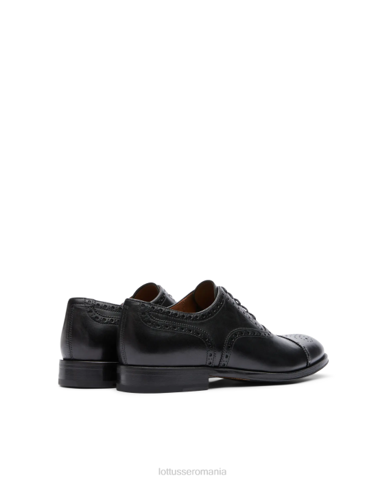 Lottusse bărbați lenox peria vițel oxford TJT610 încălţăminte negru