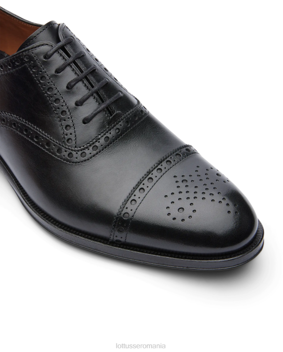 Lottusse bărbați lenox peria vițel oxford TJT610 încălţăminte negru