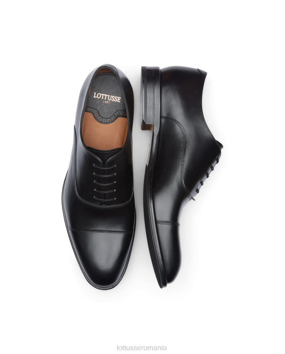 Lottusse bărbați lenox peria vițel oxford TJT68 încălţăminte negru