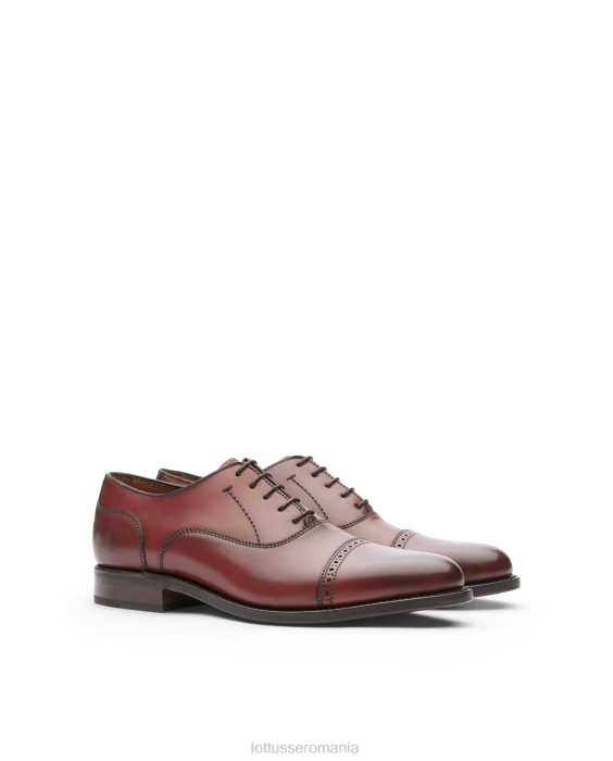 Lottusse bărbați premium bordeaux crust anilin vițel oxford TJT652 încălţăminte negru