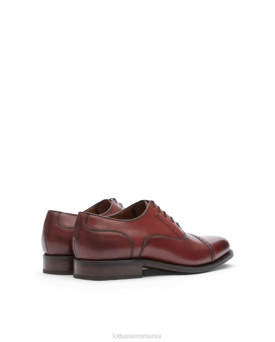 Lottusse bărbați premium bordeaux crust anilin vițel oxford TJT652 încălţăminte negru