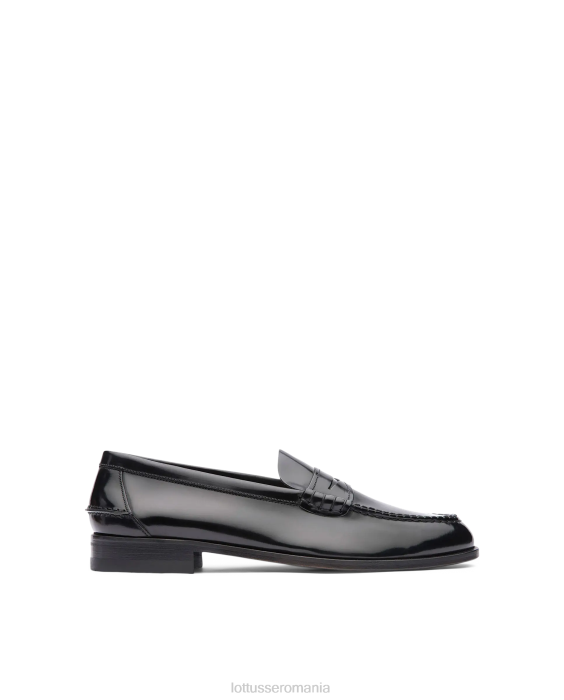 Lottusse bărbați Liberty binder lustruit vițel pantofi barca TJT632 încălţăminte negru