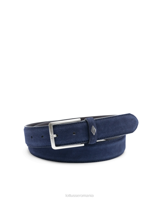 Lottusse Colectie catarama cinturon din piele intoarsa TJT6435 accesorii albastru marin