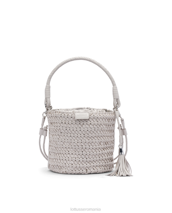 Lottusse Colectie noodbag geantă găleată de miel spălat împletită verde TJT6426 accesorii alb
