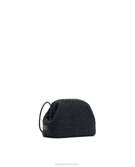 Lottusse femei geantă moale noodbag merino miel TJT6347 accesorii negru