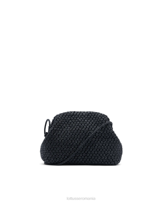 Lottusse femei geantă moale noodbag merino miel TJT6347 accesorii negru