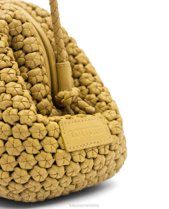 Lottusse femei noodbag geantă cu mâner moale de miel merinos TJT6350 accesorii galbenă