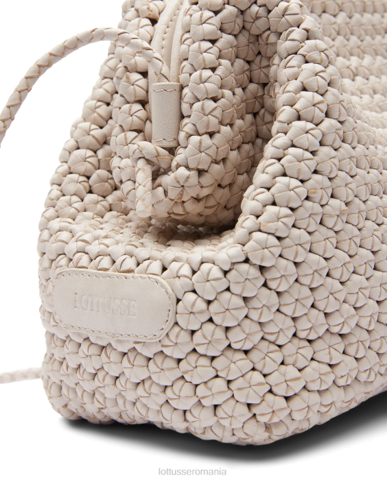 Lottusse femei clutch moale noodbag de miel merinos TJT6345 accesorii aproape alb