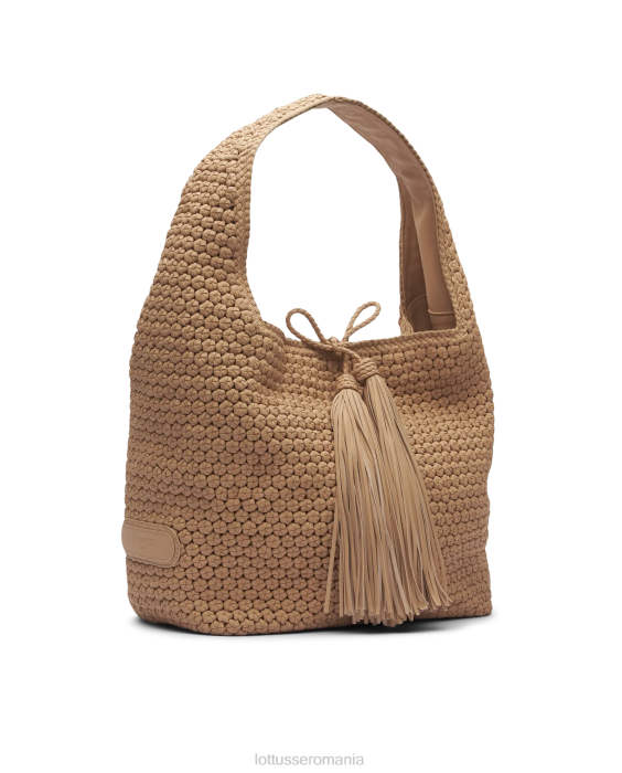 Lottusse femei noodbag natural merinos miel hobo moale TJT6343 accesorii bej