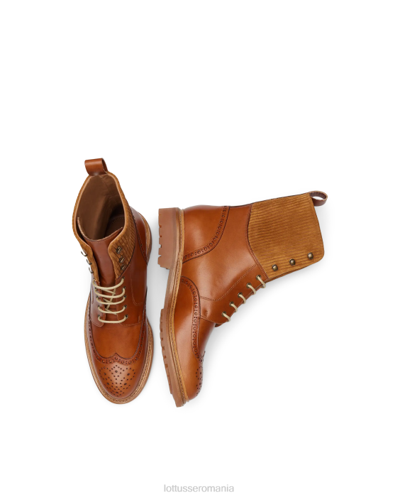 Lottusse femei botine walton crust anilin embossy calf TJT6202 încălţăminte maro