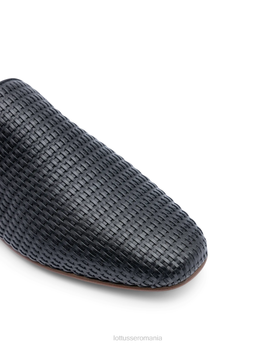Lottusse femei espadrile din piele de plasă de vițel goya TJT6277 încălţăminte negru
