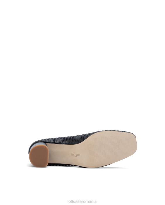 Lottusse femei pantofi nicole din piele de vițel plasă TJT6285 încălţăminte negru
