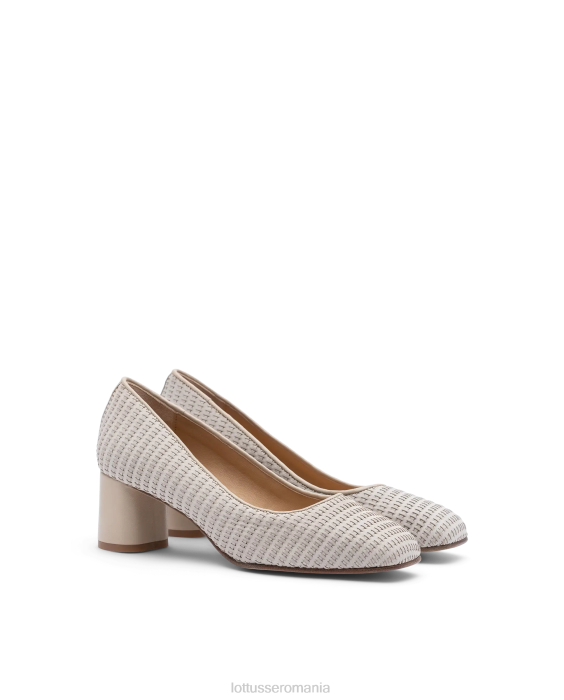 Lottusse femei pantofi nicole din piele de vițel plasă TJT6286 încălţăminte aproape alb