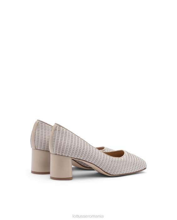 Lottusse femei pantofi nicole din piele de vițel plasă TJT6286 încălţăminte aproape alb