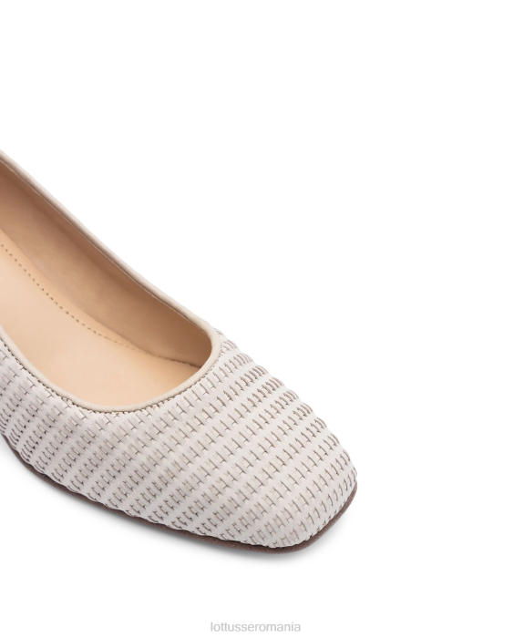 Lottusse femei pantofi nicole din piele de vițel plasă TJT6286 încălţăminte aproape alb