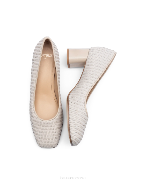 Lottusse femei pantofi nicole din piele de vițel plasă TJT6286 încălţăminte aproape alb