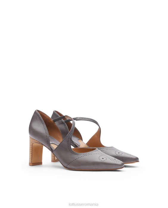 Lottusse femei pompe smithson crust anilin vițel TJT6221 încălţăminte gri plumb