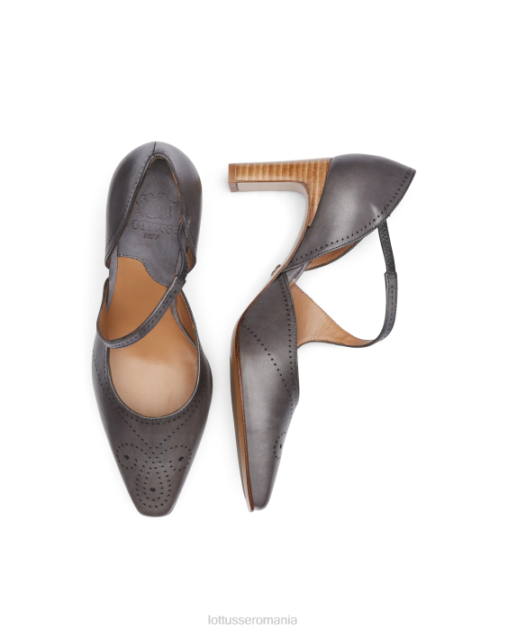Lottusse femei pompe smithson crust anilin vițel TJT6221 încălţăminte gri plumb